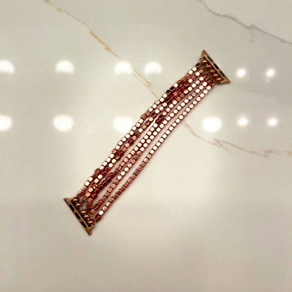 Apple Watch Band Rose Gold Elastic Beaded